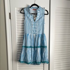 NWT Oliphant Blue and White Striped Sleeveless Dress